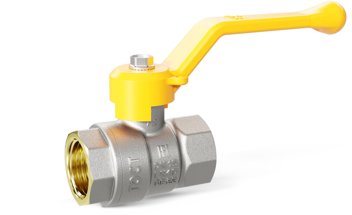 Кран шаровый латунныйLD Pride  газ ВР/ВР Ду 32 (1 1/4") Ру 25 рычаг 