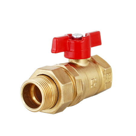 Кран шаровый латунныйБАЗ  11б27п1 вода НР/ВР Ду 20 (3/4") Ру 40 бабочка американка от производителя "Рускон"